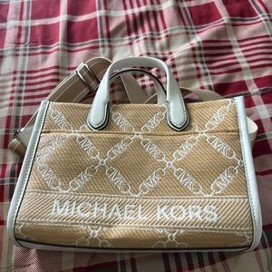Michael Kors Tan and White Women's Bag